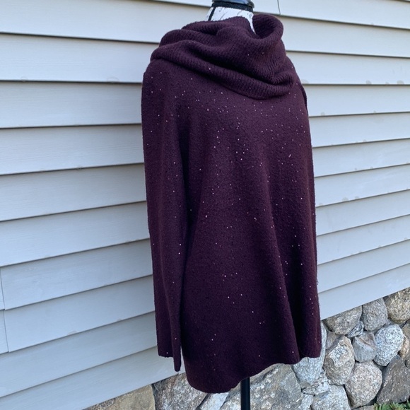 Apt. 9 Sequined Tunic Sweater w/ Removable Cowlneck - Mulberry - Picture 2 of 16